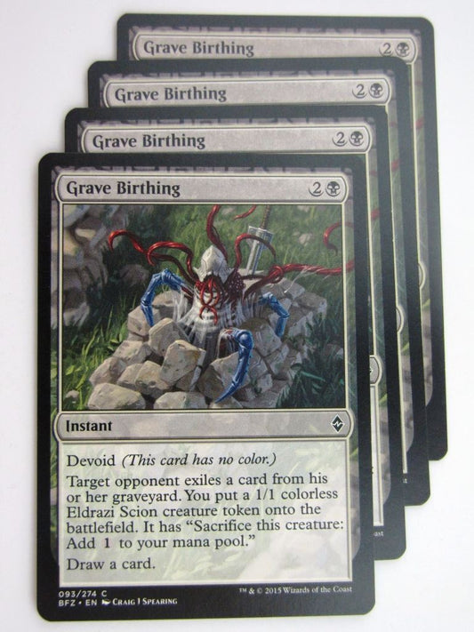 MTG Cards: BATTLE FOR ZENDIKAR: GRAVE BIRTHING x4 # 37A52