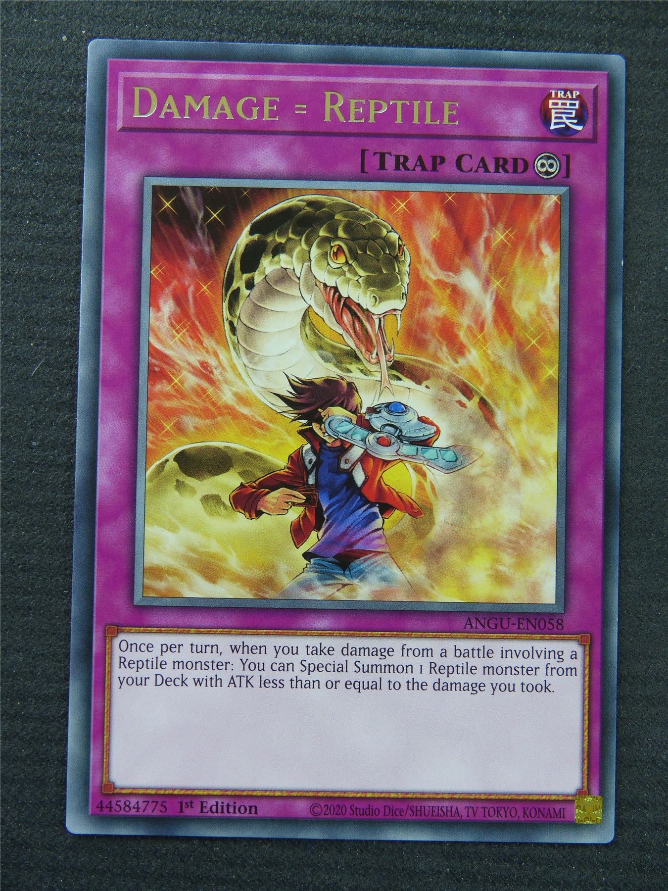 Damage - Reptile ANGU Rare - 1st Edition - Yugioh Card #1PW