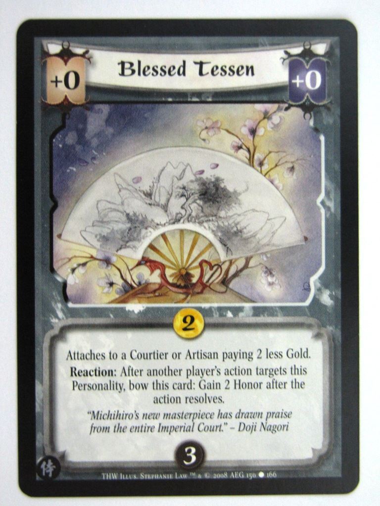 Vintage L5R Cards: BLESSED TESSEN # 27E58