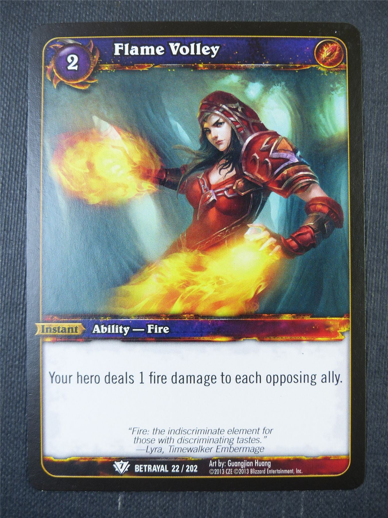 Flame Volley 22/202 - WoW Card #148