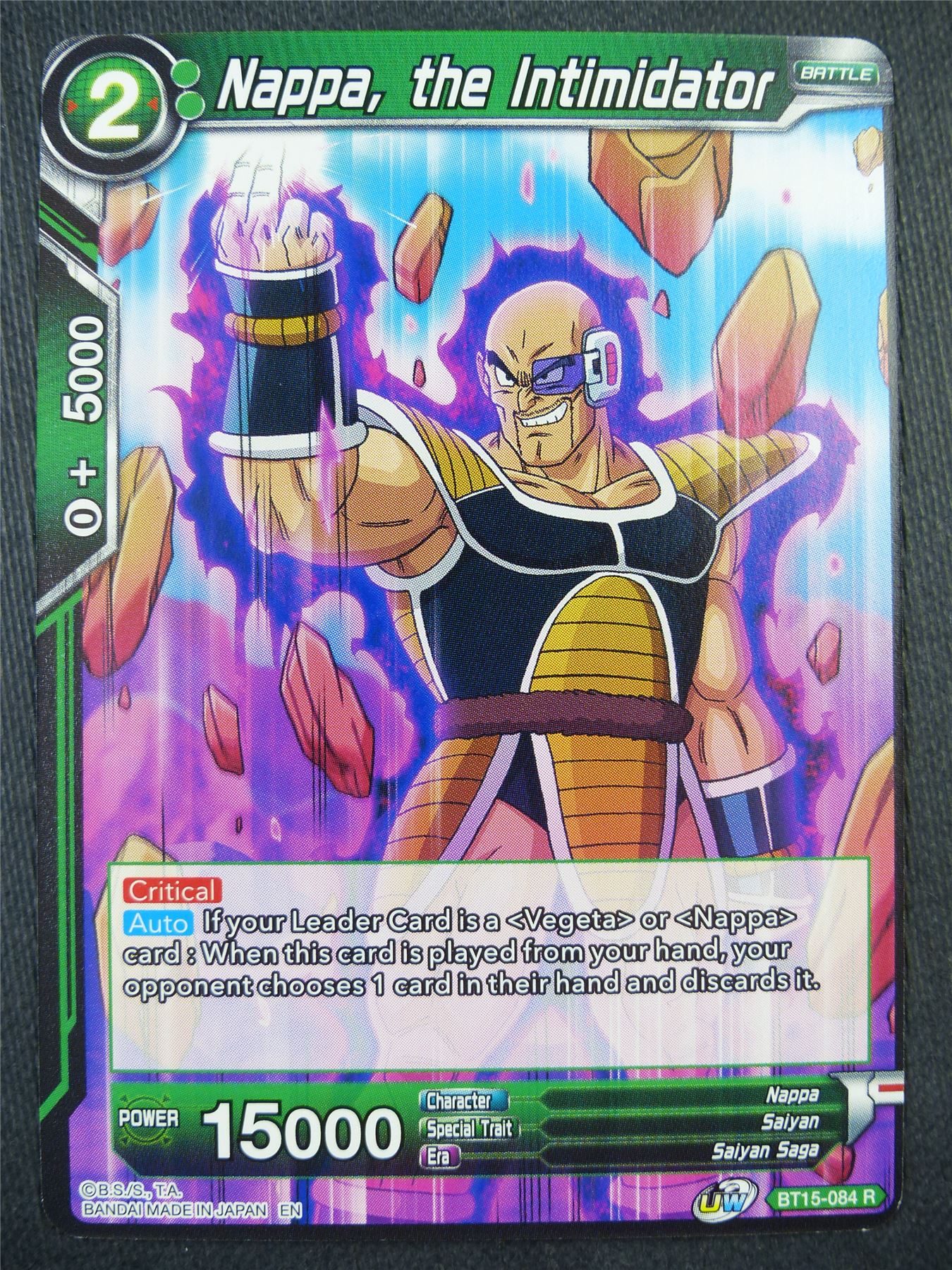 Nappa the Intimidator BT15 R - Dragon Bal Super Card #915
