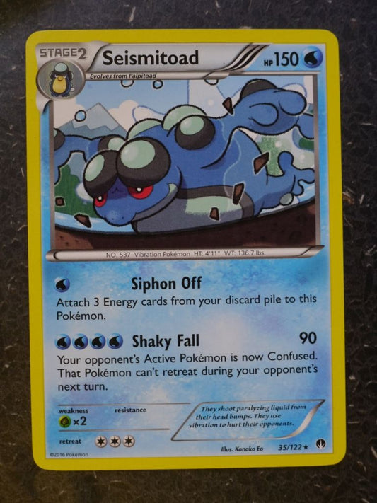 Pokemon Cards: SEISMITOAD 35/122 RARE # 6A64