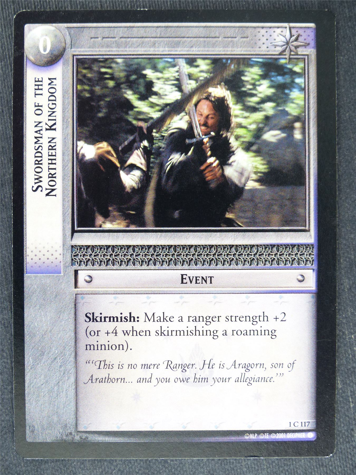 Swordsman of the Northern Kingdom 1 C 117 - played - LotR Cards #SI