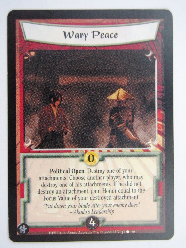 Vintage L5R Cards: WARY PEACE # 27F67