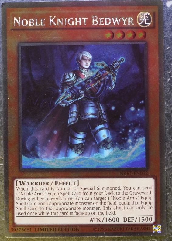 Yugioh Cards: NOBLE KNIGHT BEDWYR NKRT PLATINUM RARE # 3A14