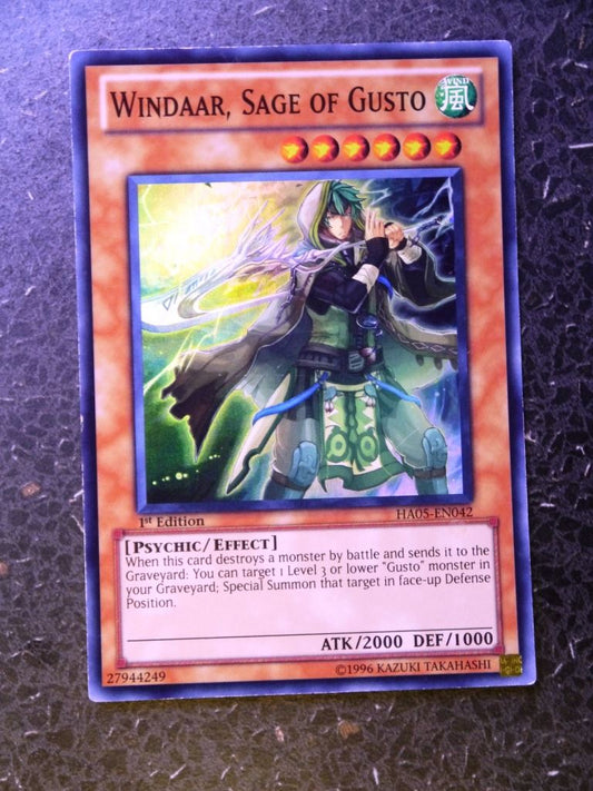 Yugioh Cards:WINDAAR, SAGE OF GUSTO HAO5 SUPER RARE # 2E95