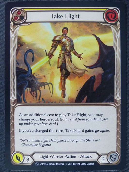 Take Flight Yellow Foil - Monarch Unlimited - Flesh and Blood Cards #J3