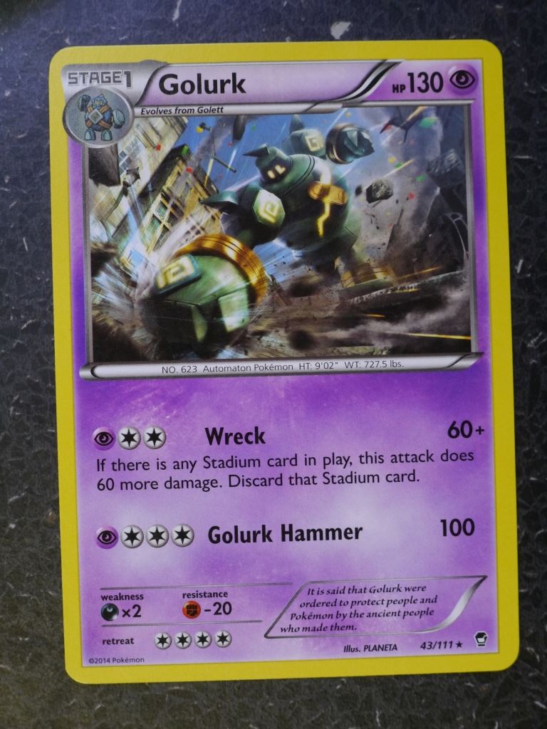 Pokemon Cards: GOLURK 43/111 RARE # 5J82