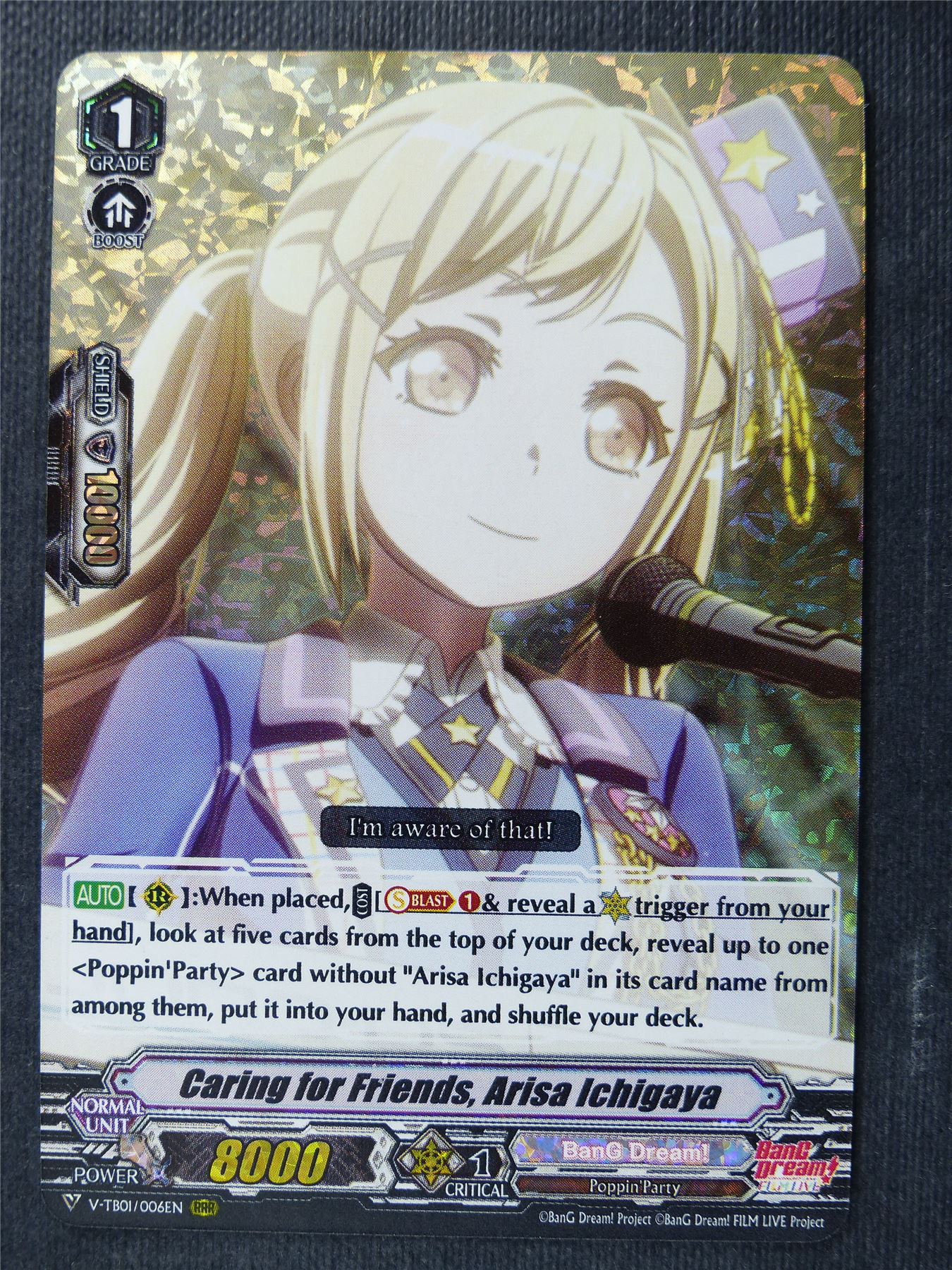 Caring for Friends Arisa Ichigaya V-BT01 RRR - Vanguard Cards #1EX