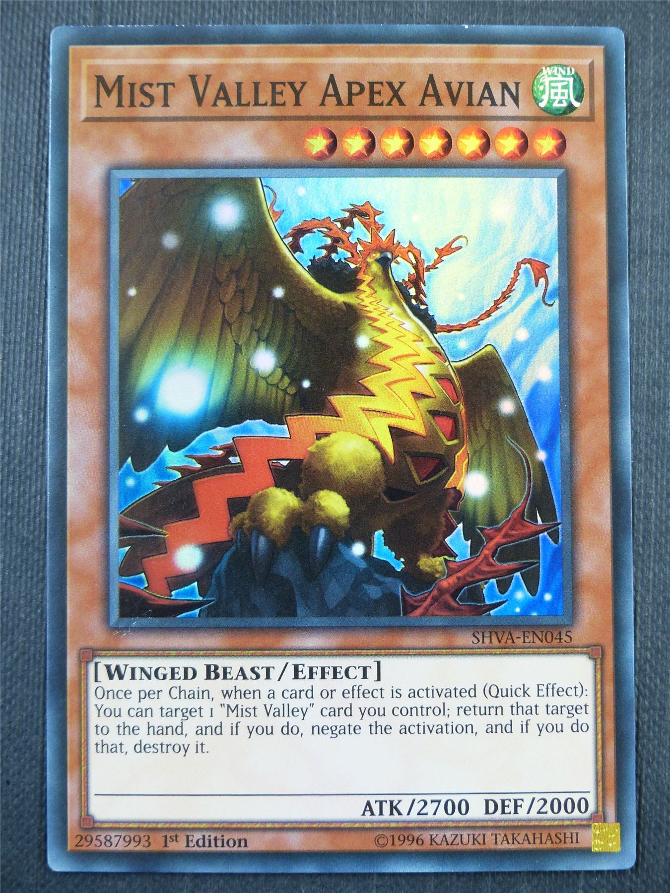 Mist Valley Apex Avian SHVA Super Rare - 1st ed Yugioh Card #38P