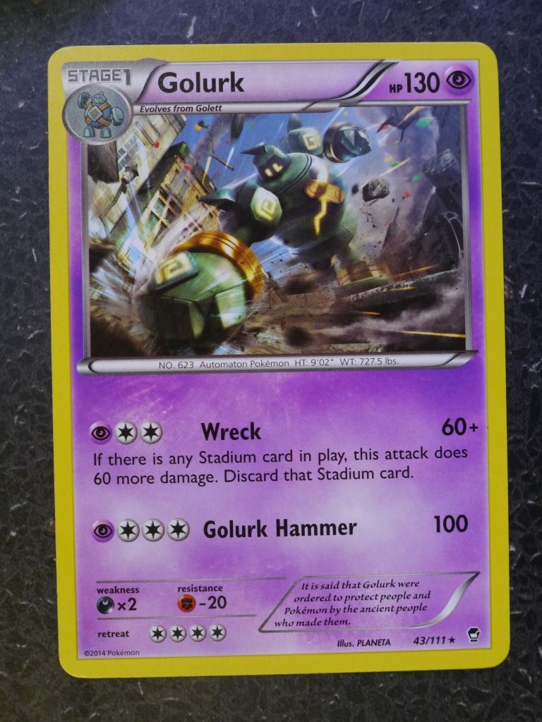 Pokemon Cards: GOLURK 43/111 RARE # 7A56