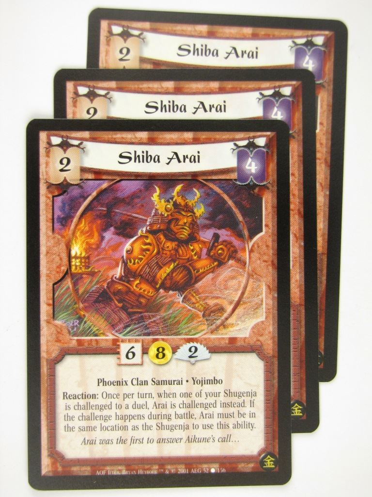 Vintage L5R Cards: SHIBA ARAI x3 # 16J32