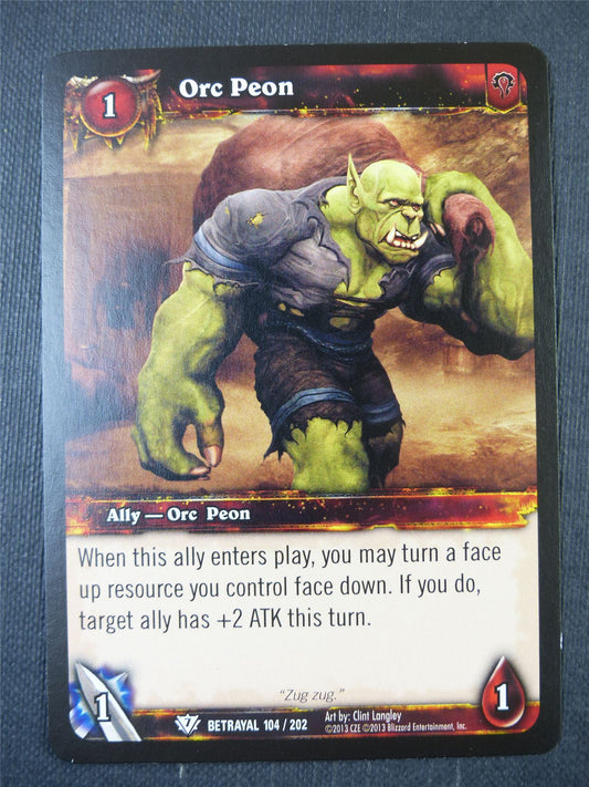 Orc Peon 104/202 - WoW Card #16Y