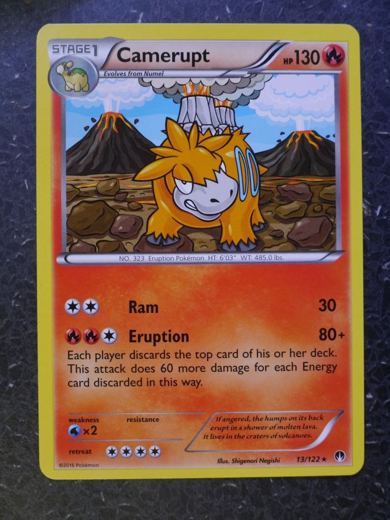 Pokemon Cards: CAMERUPT 13/122 RARE # 7A96