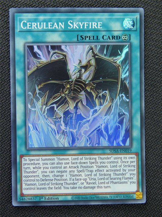 Cerulean Skyfire SDSA Super Rare - 1st ed - Yugioh Card #8OZ