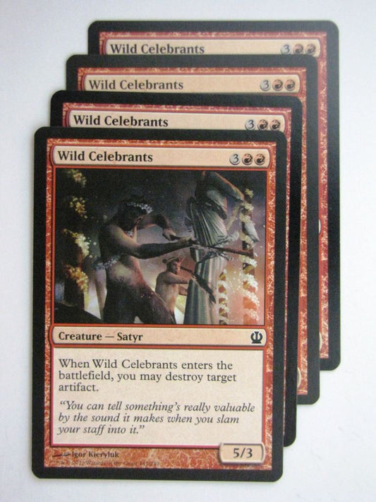 MTG Magic Cards: WILD CELEBRANTS x4 Theros playset # 24A17