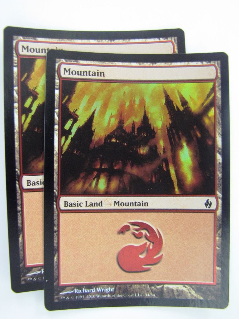 MTG Magic Cards: FOIL Premium: MOUNTAIN 34/34 x2 # 6B15