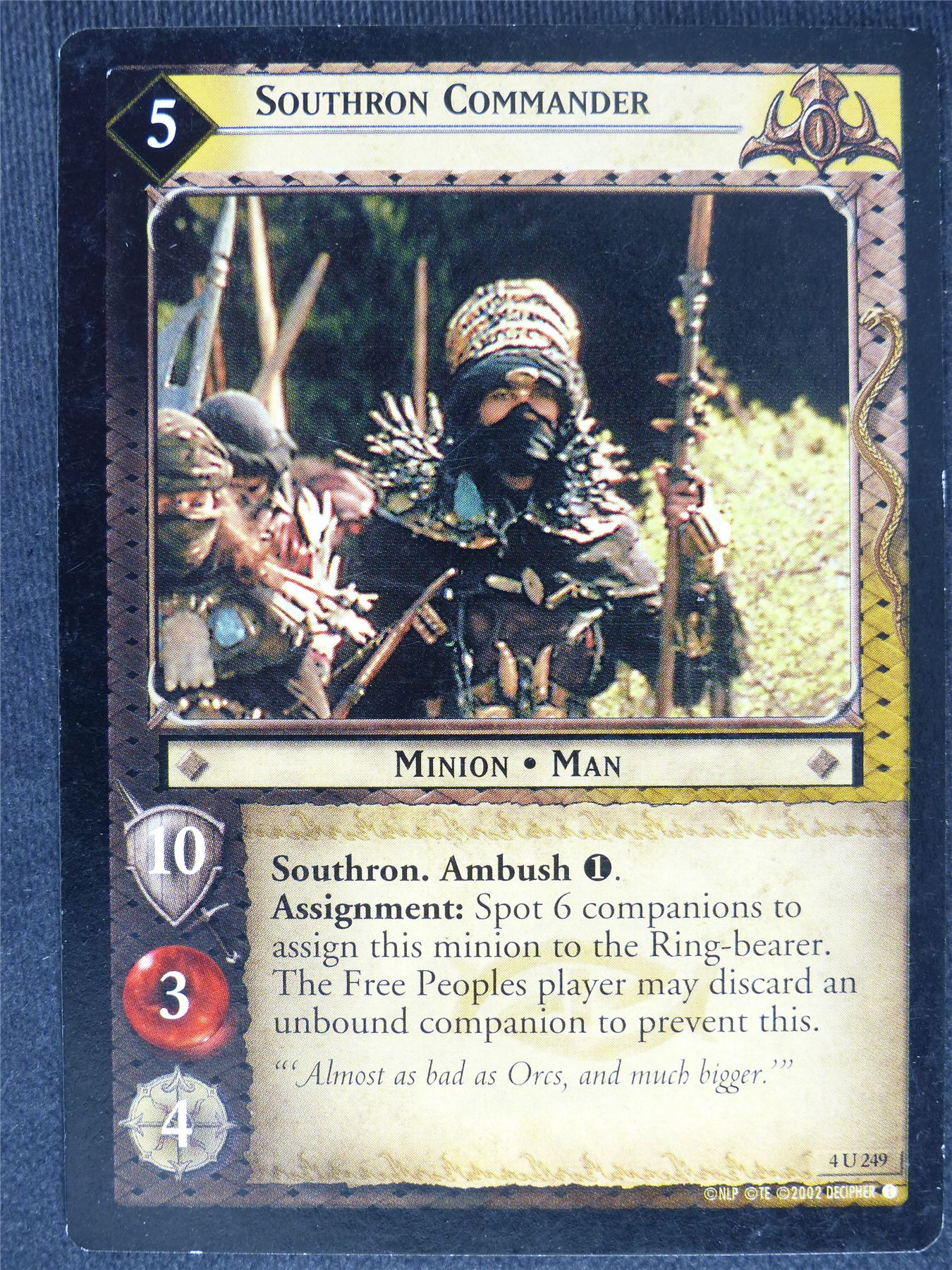 Southron Commander 4 U 249 - played - LotR Cards #GN