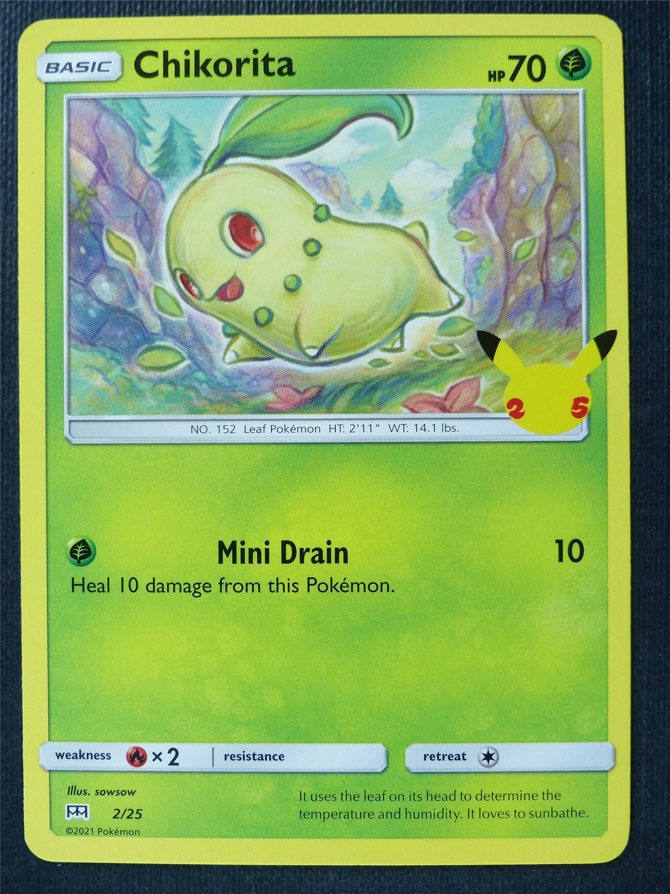 Chikorita 2/25 McDonalds Promo - Pokemon Card #3MD