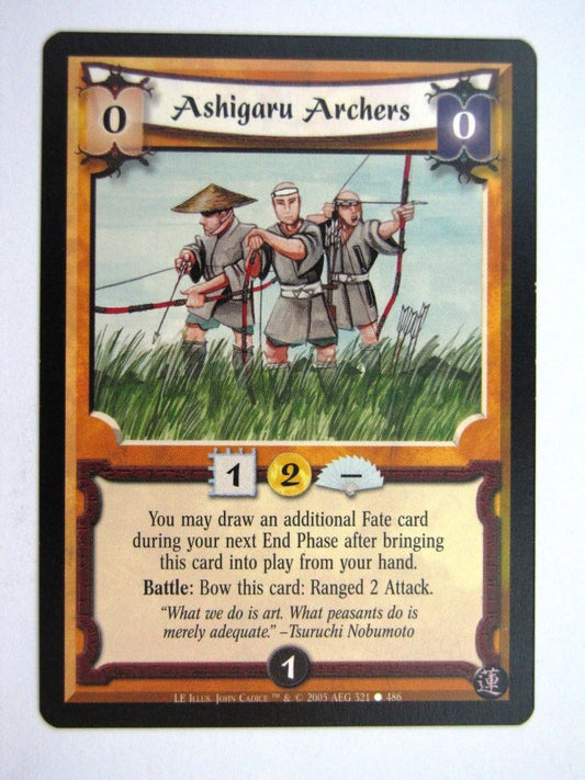 Vintage L5R Cards: ASHIGARU ARCHERS # 27H20