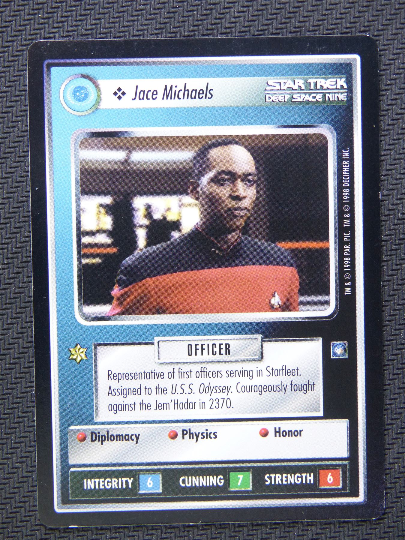 Jace Michaels Black Border - Star Trek CCG Deep Space Nine #4YM