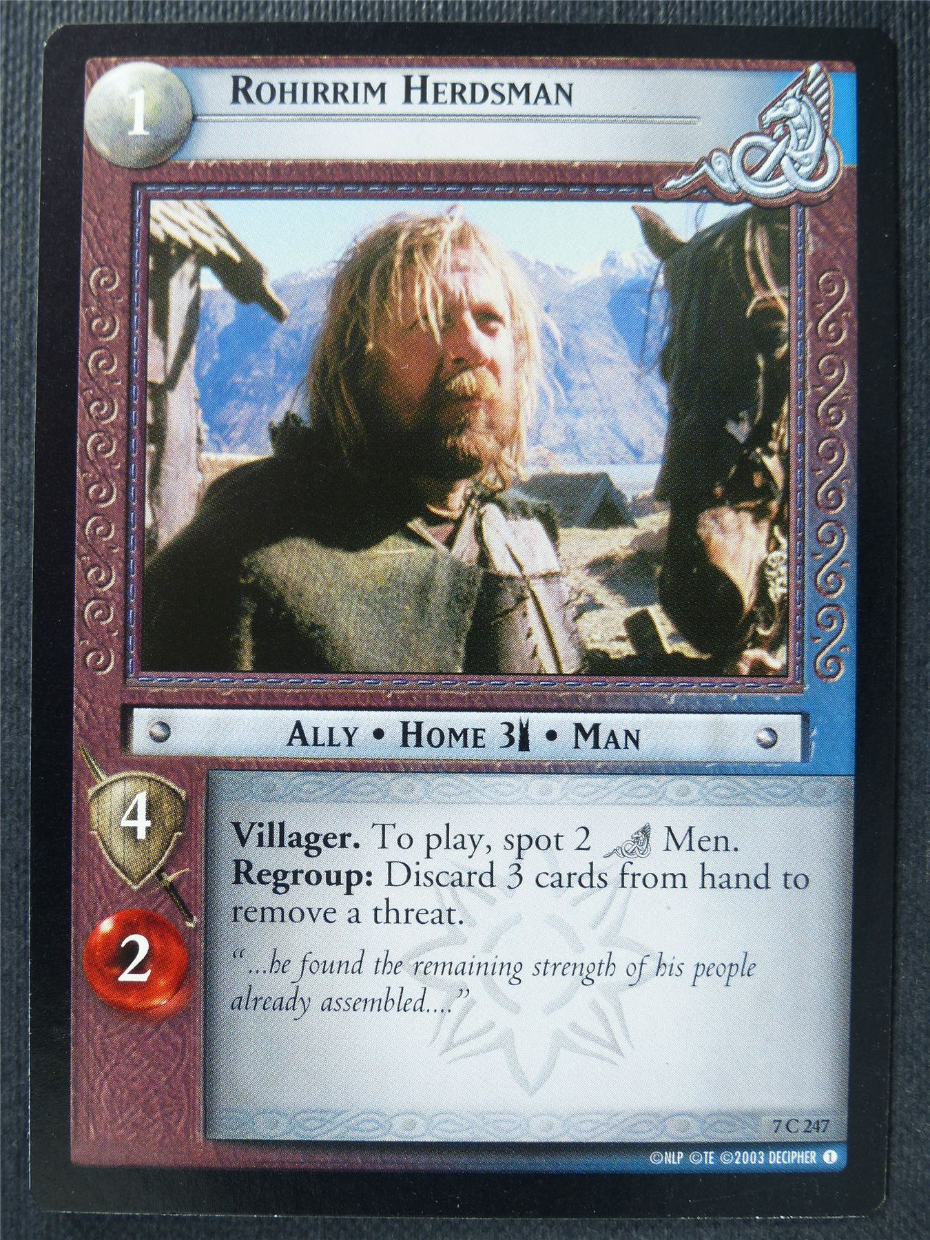 Rohirrim Herdsman 7 C 247 - LotR Card #3H9