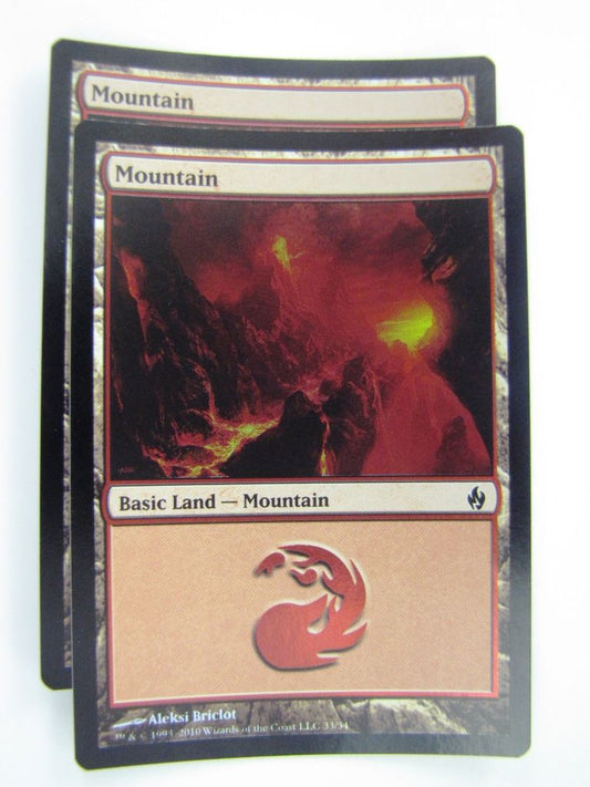 MTG Magic Cards: FOIL Premium: MOUNTAIN 33/34 x2 # 6B13