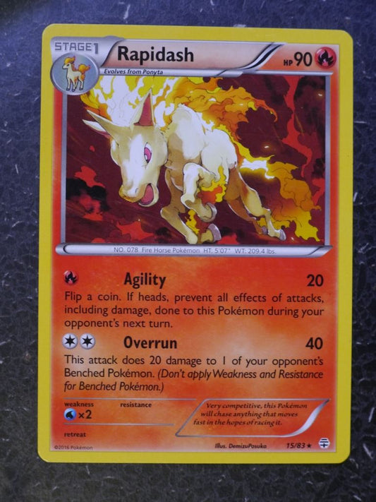 Pokemon Cards: RAPIDASH 15/83 RARE # 5I63