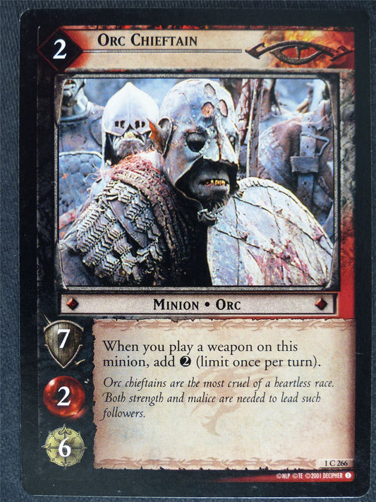 Orc Chieftain 1 C 266 - played - LotR Cards #Y9