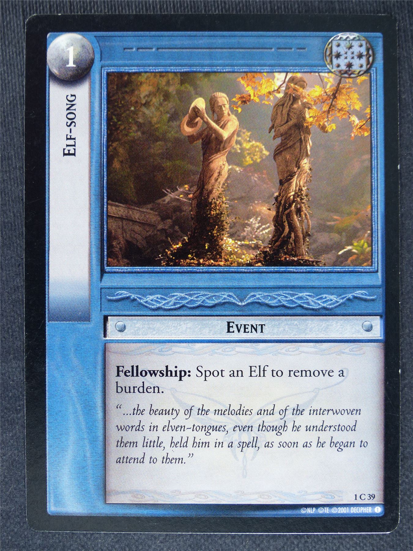 Elf-Song 1 C 39 - played - LotR cards #C4