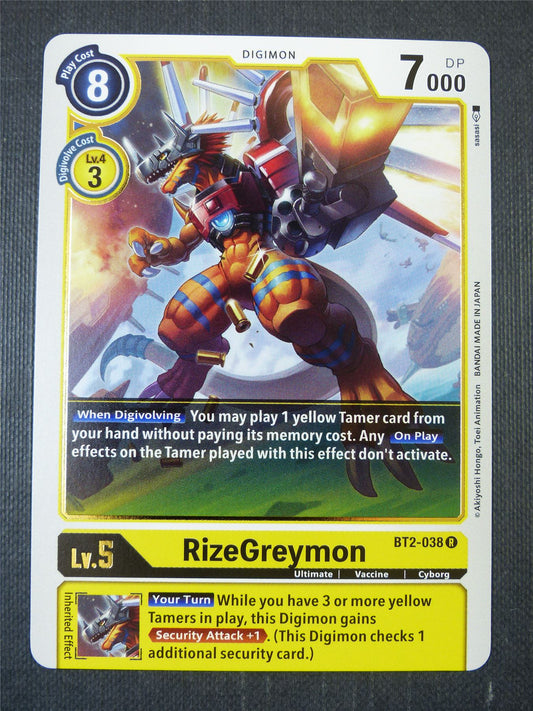 RizeGreymon BT2-038 R - Digimon Card #20S