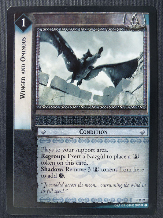 Winged and Ominous 6 R 89 - LotR Card #3HK