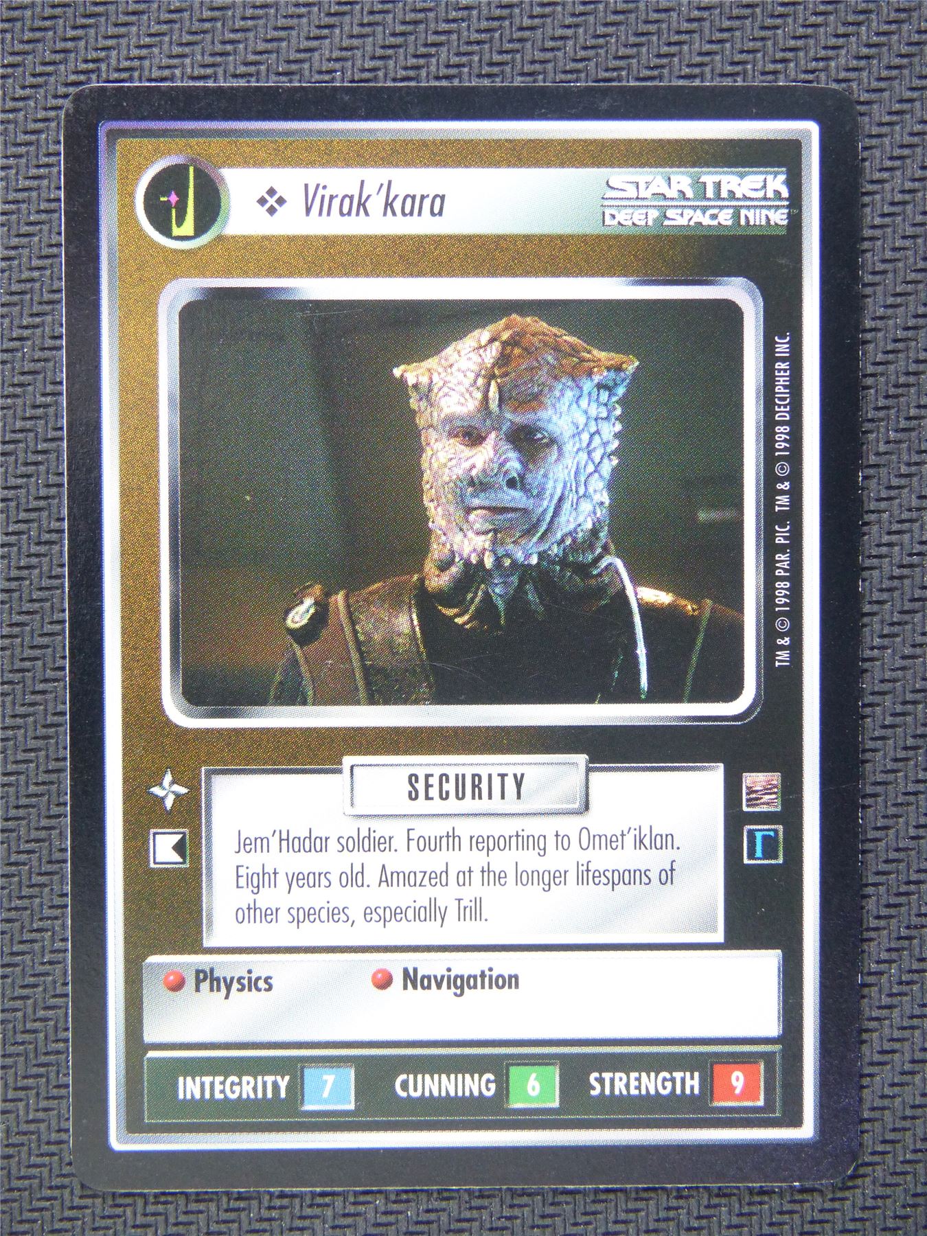 Virak Kara Black Border - Star Trek CCG Deep Space Nine #52P