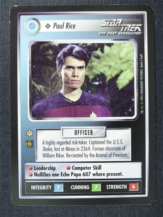 Paul Rice - NG - Star Trek Cards #TU