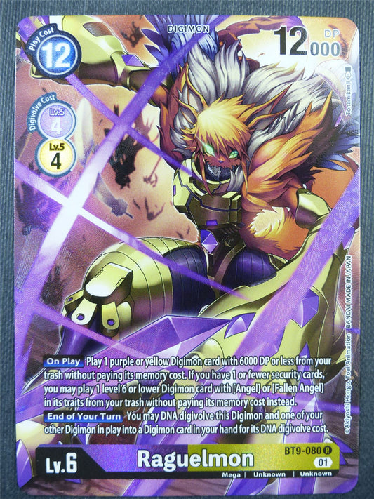 Raguelmon BT9-080 R alt art - Digimon Card #6B9