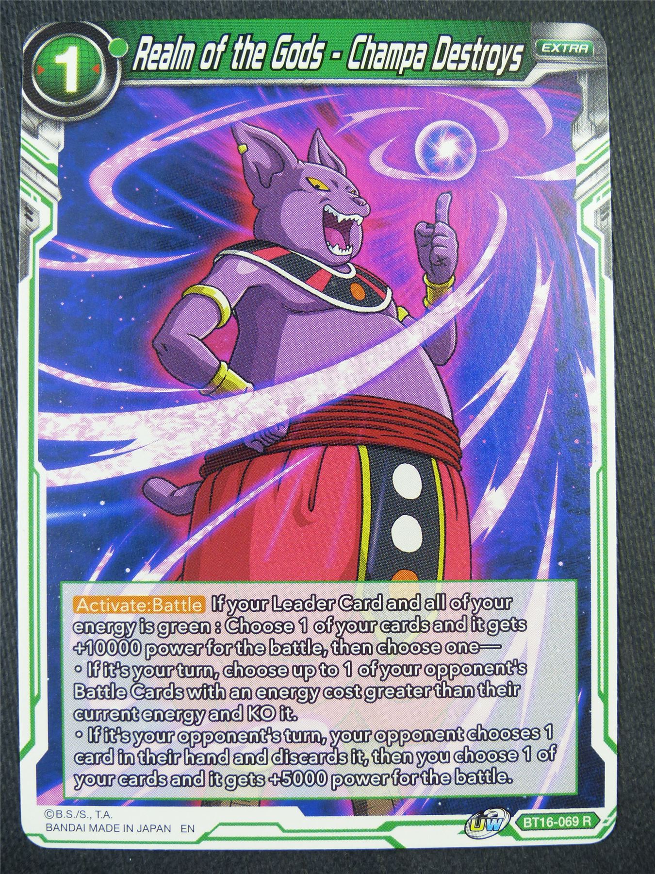 Realm of the Gods - Champa Destroys BT16 R - Dragon Bal Super Card #916