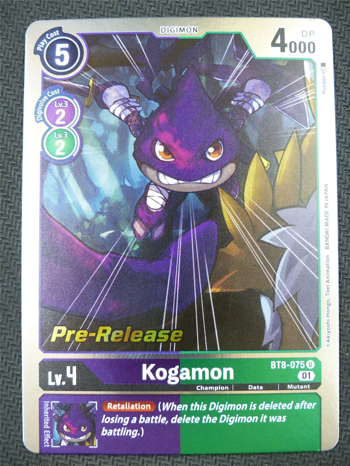 Kogamon BT8-075 U Pre-Release Promo - Digimon Card #5QA