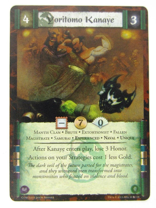 L5R Cards: Coils Of Madness: YORITOMO KANAYE FOIL # 14G5