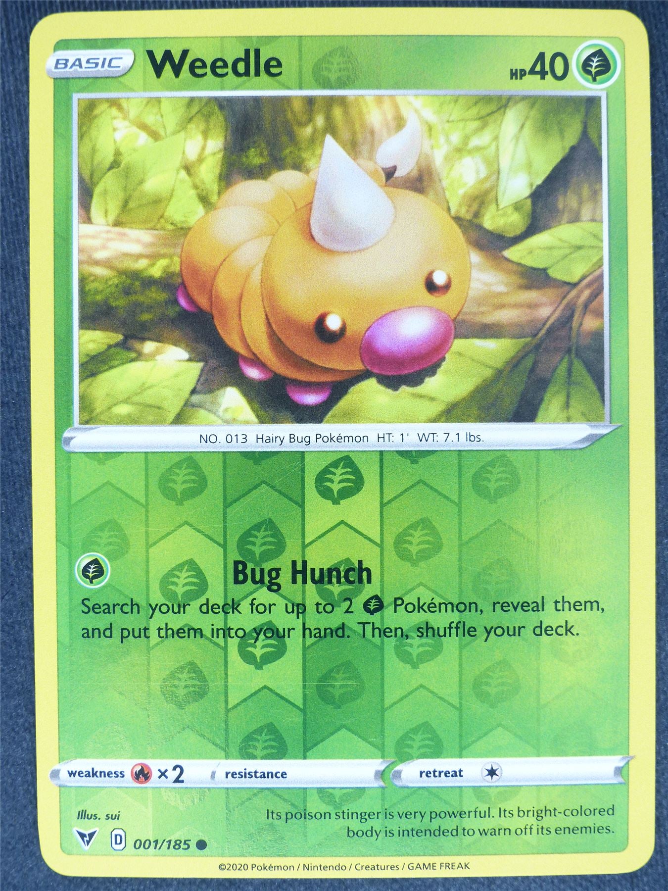 Weedle 001/185 Reverse Holo Mint - Pokemon Cards #6W