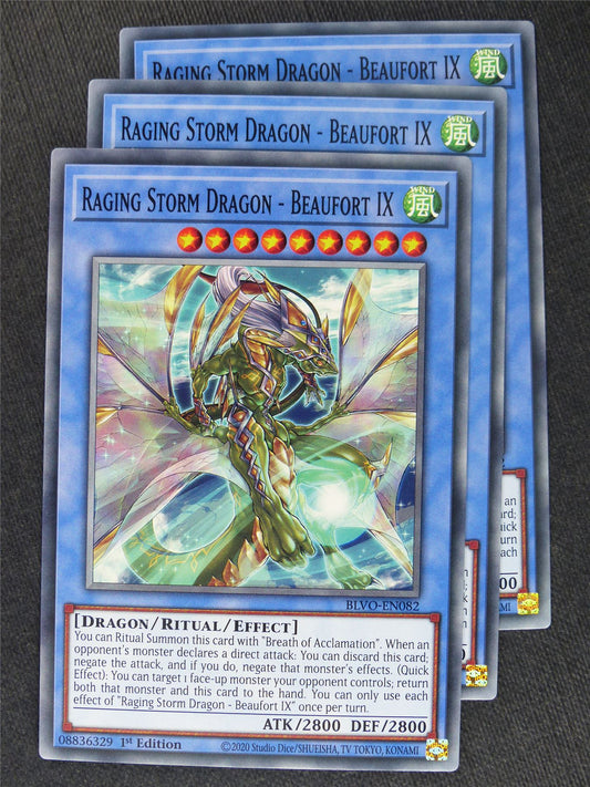 Raging Storm Dragon - Beaufort IX x3 - Yugioh Cards #YJ