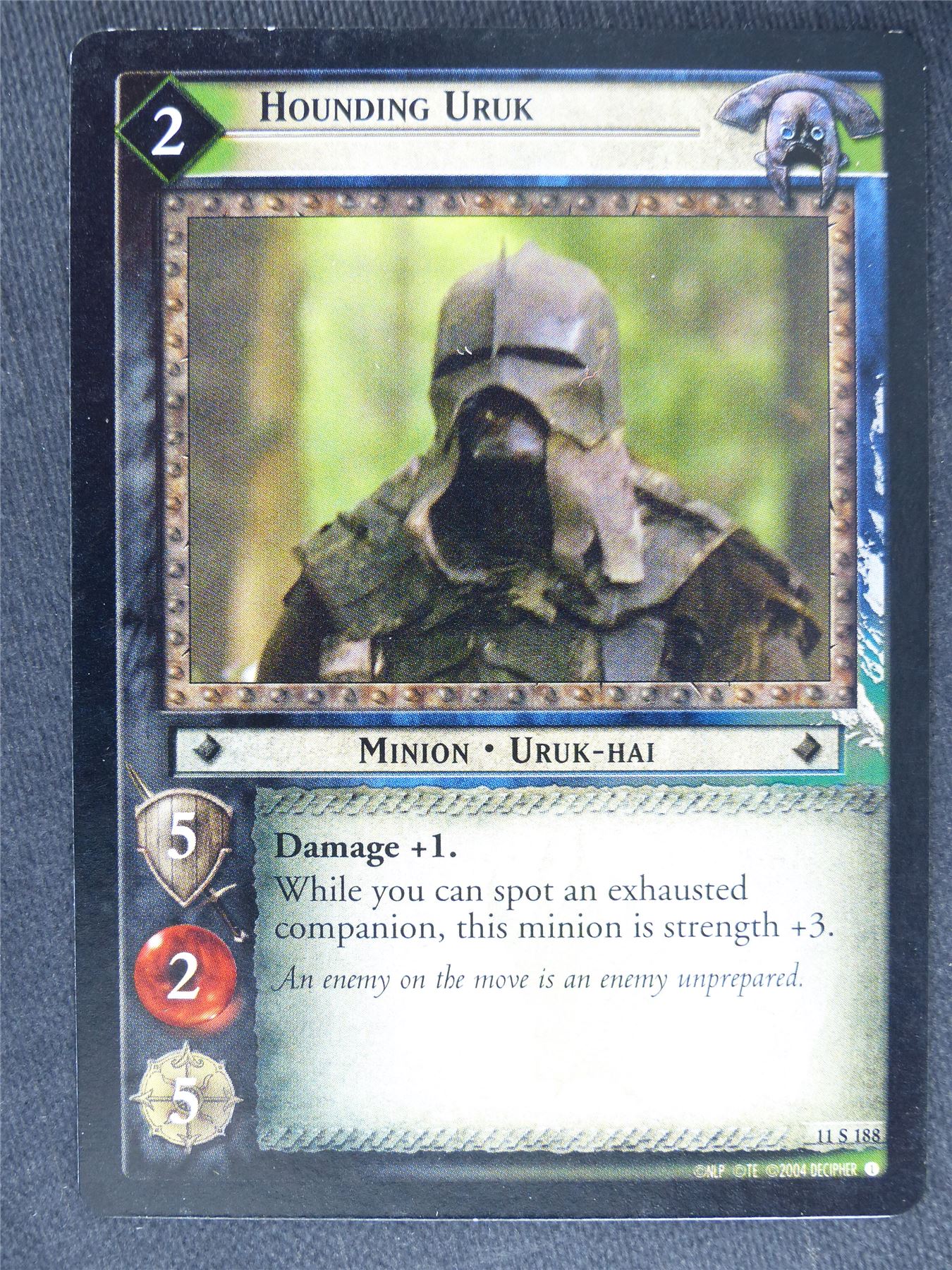 Hounding Uruk 11 S 188 - played - LotR Cards #KE