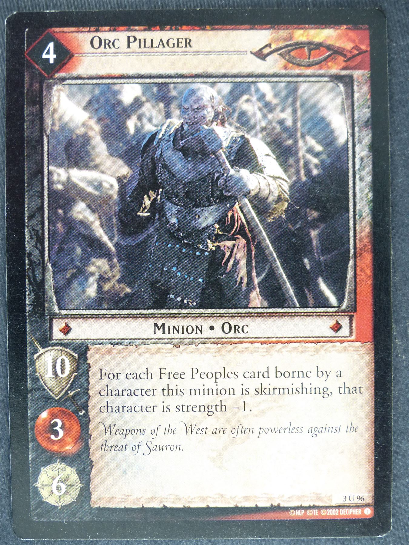 Orc Pillager 3 U 96 - played - LotR Cards #Z6