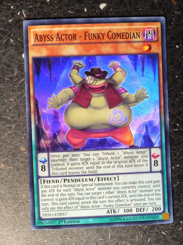 Yugioh Cards: ABYSS ACTOR - FUNKY COMEDIAN DESO SUPER RARE # 8H28