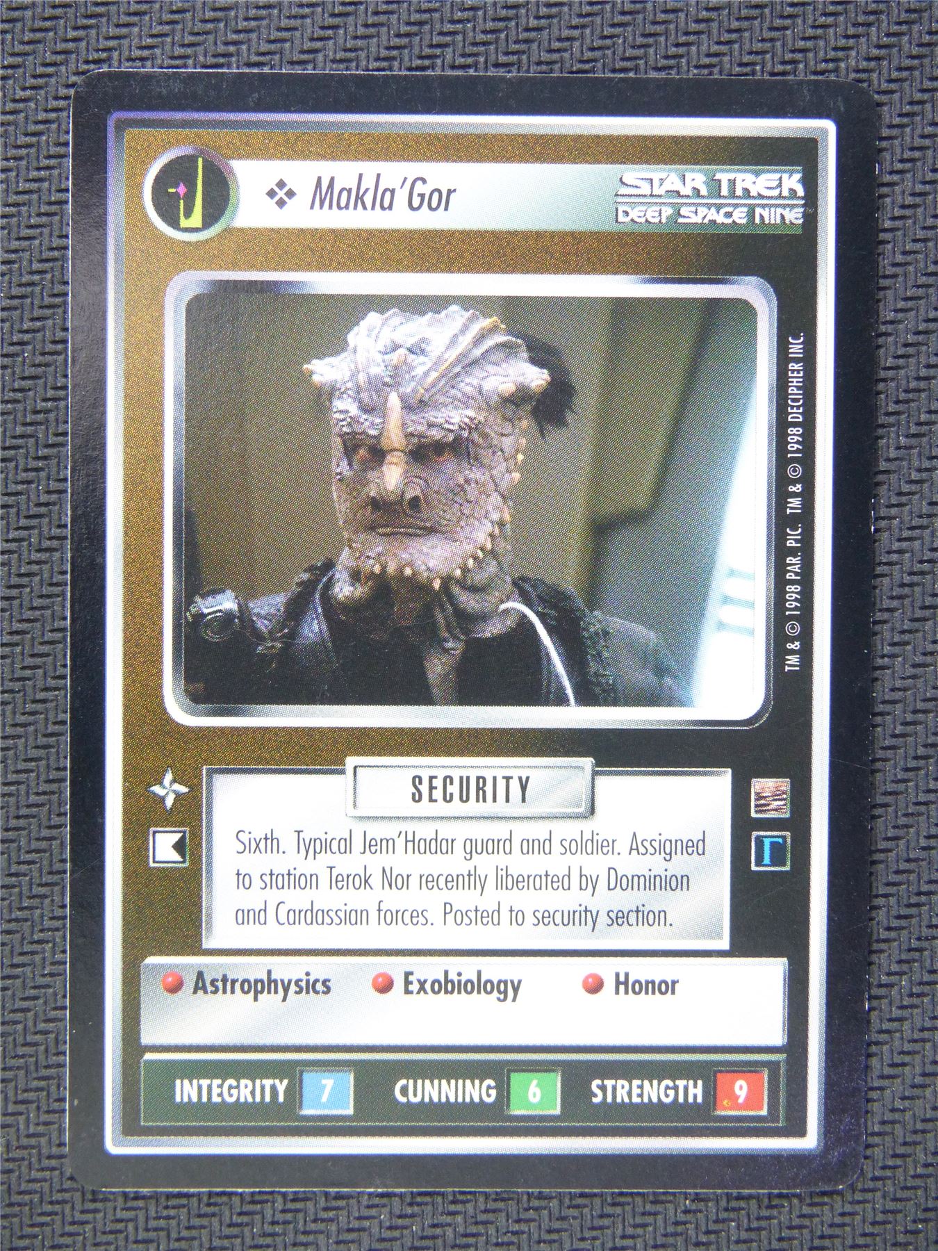 Makla Gor Black Border - Star Trek CCG Deep Space Nine #52M