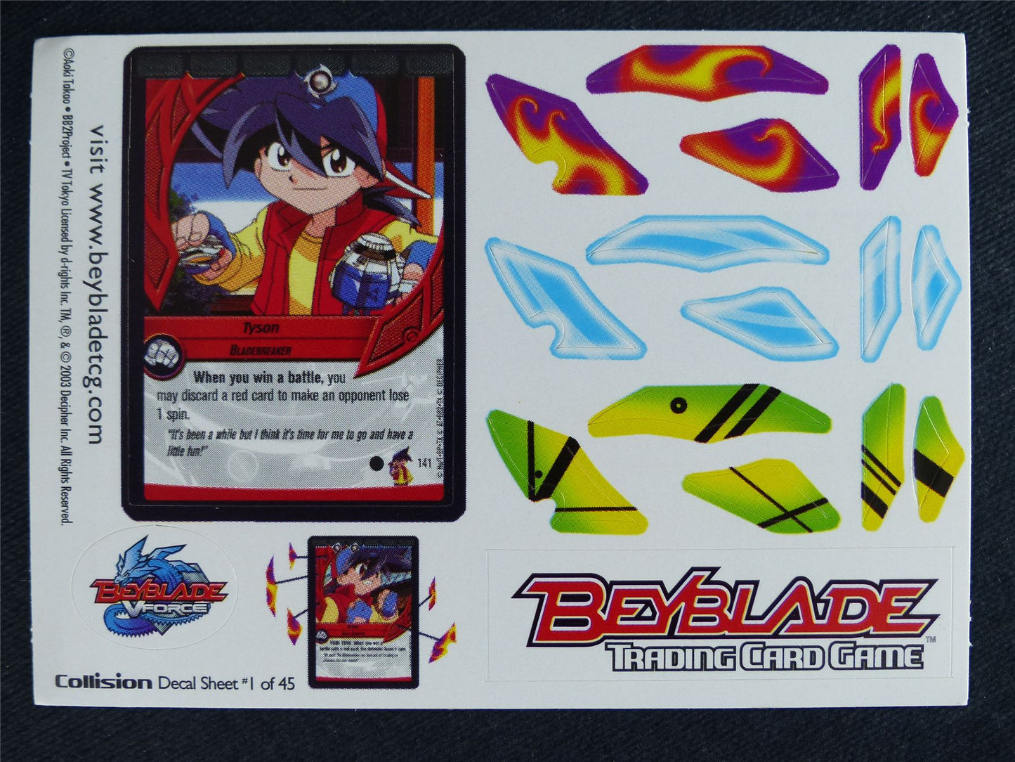 Beyblade Card Decal 1/45 - Beyblade Cards #WE
