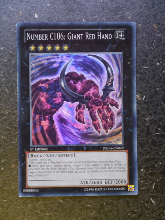 Yugioh cards:NUMBER C106; GIANT RED HAND DRLG SUPER RARE # J16