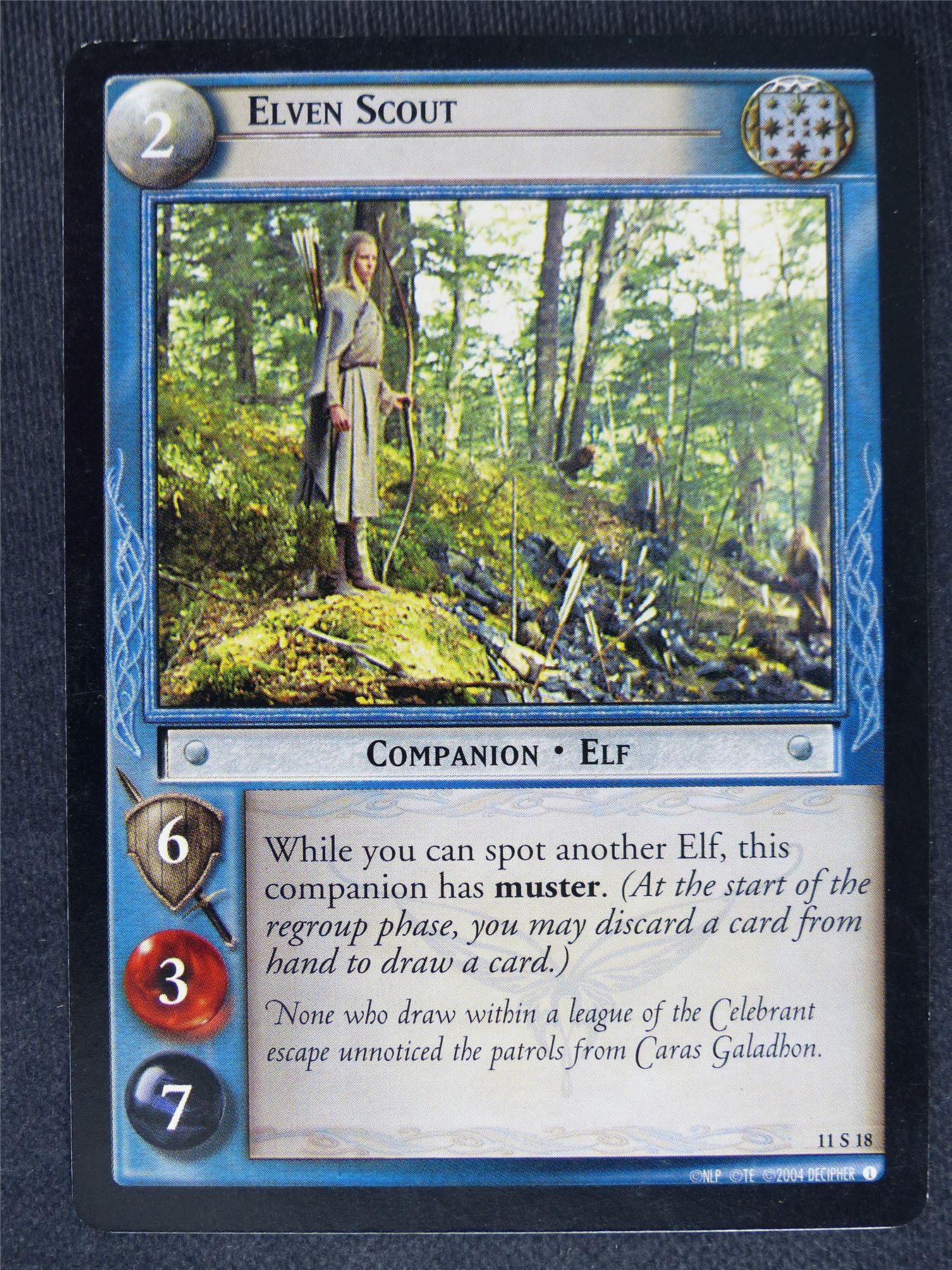 Elven Scout 11 S 18 - played - LotR cards #CJ