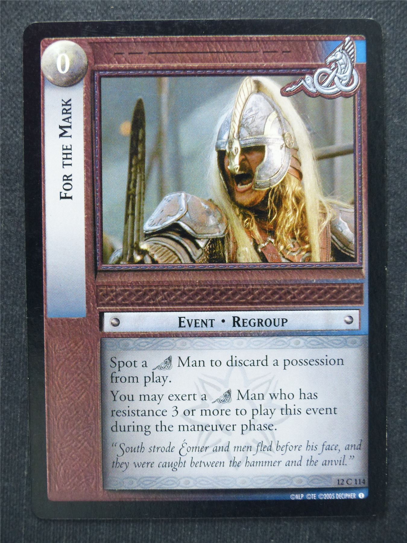 For the mark 12 C 114 - LotR Cards #Q7