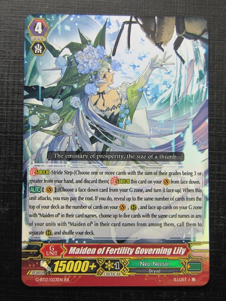 MAIDEN OF FERTILITY GOVERNING LILY G-BT12 RR - Vanguard Card # 3J65