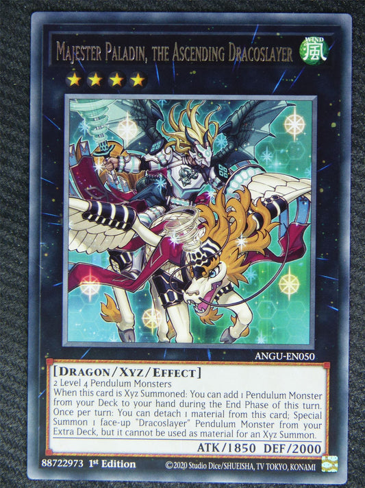 Majester Paladin The Ascending Dracoslayer ANGU Rare - 1st ed - Yugioh Card #7ZN